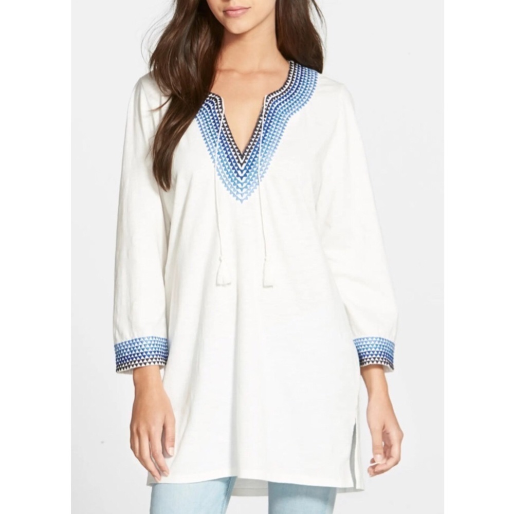 Soft Joie Ashvini White Embroidered Tunic | XXS